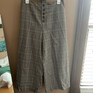 Anthropologie Plaid wide leg pants